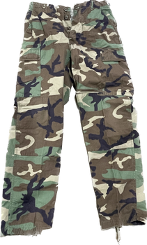 Original Military Woodland Camo BDU Pants used