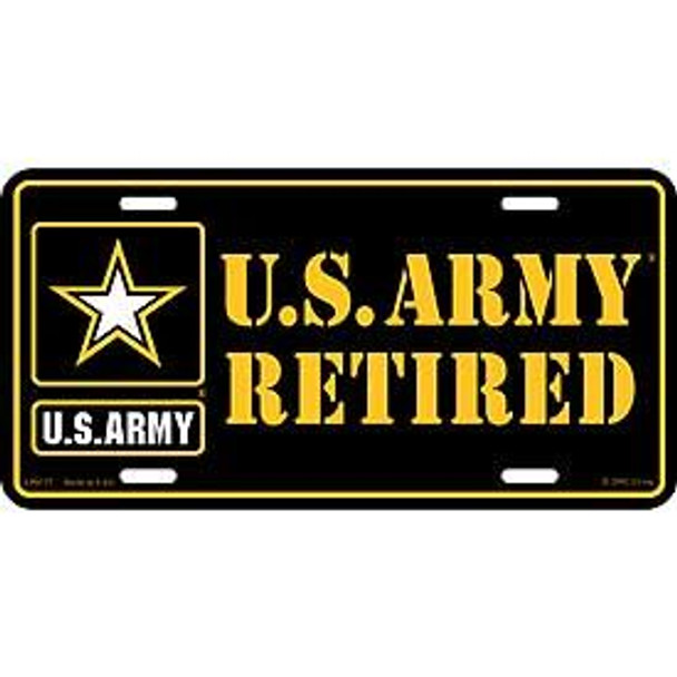 Army Retired License Plate 6"x12"