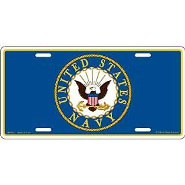 Navy Logo License Plate 6"x12"