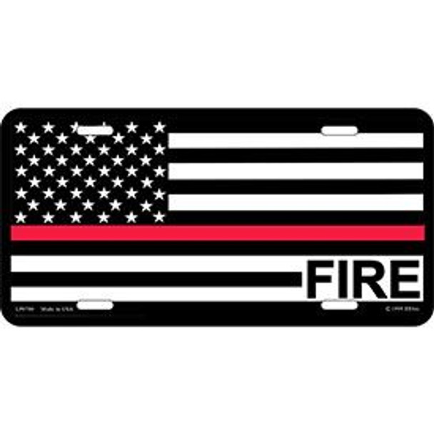 Red Line FIRE License Plate
