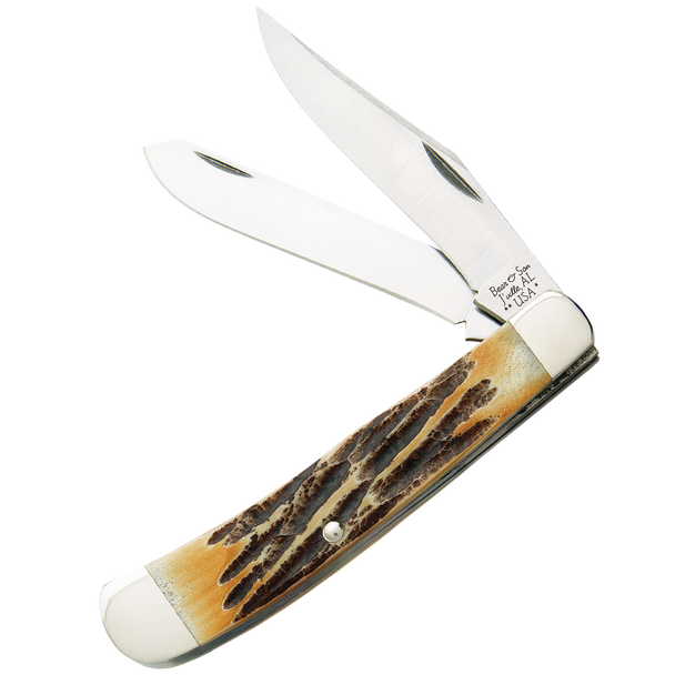 Bear and Son 4-1/8 in. Large Trapper – 54 Pattern (India Stag Bone)