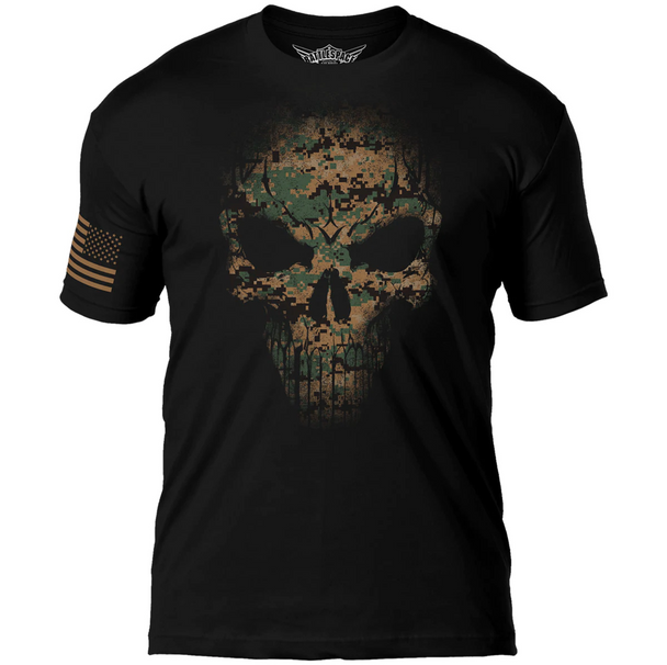 USMC Woodland MARPAT Skull  Battlespace Men's T-Shirt