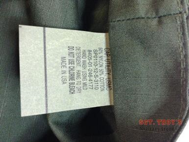 USMC OD Green 60s Marine Cover Cap NO STITCH 50/50 Nylon Cotton MADE IN USA EGA New USMC OD Green 60s Marine Cover Cap NO STITCH 50/50 Nylon Cotton MADE IN USA EGA New