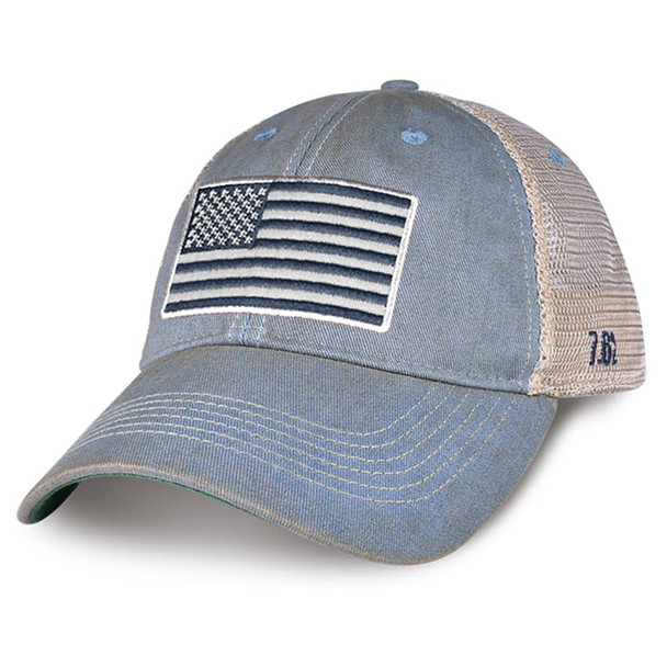 Tactical US Flag Vintage Trucker Hat (Blue)