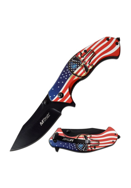 USA Skull flag knife