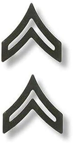 Marine Corp USMC Corporal Rank E-4 Set Subdued Black