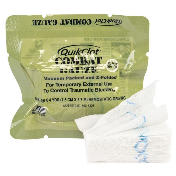 QuikClot Combat hemostatic Gauze Z-Fold Vacuum Packed Exp. 2027