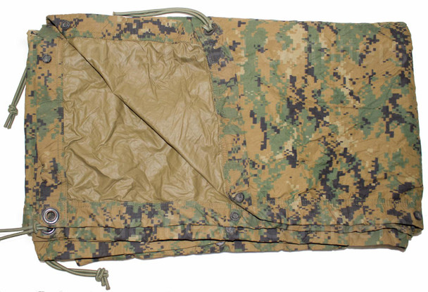 USMC Marpat Military Reversible Field Tarp with Bungees Made USA