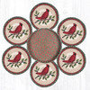 10" Holly Cardinal Trivets in a Basket Set TNB-025