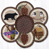 10" Cabin Bear Trivets in a Basket Set TNB-081