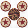 Burgundy Star Coasters in a Basket Set CNB-357