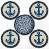 Navy Anchor Coasters in a Basket Set CNB-443