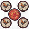 Rustic Rooster Coasters in a Basket Set CNB-471