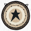 15.5" Primitive Star Black Chair Pad CH-313