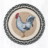 15.5" Black & White Rooster Chair Pad CH-430