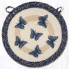 15.5" Blue Swallowtail Chair Pad CH-9-921