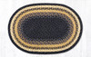 20"x30"-6'x9' Light & Dark Blue/Mustard Oval Rug C-079