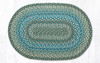 20"x30"-6'x9' Sage/Ivory/Settlers Blue Oval Rug C-419