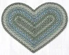 20"x30" Sage/Ivory/Settlers Blue Heart Rug HC-419
