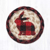 5" Red Plaid Rabbit Coaster IC-864
