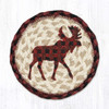 7" Red Plaid Moose Coaster LC-864