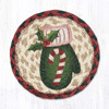 7" Candy Cane Mitten Coaster LC-875