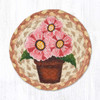 7" Pink Flowers In Pot Coaster LC-883