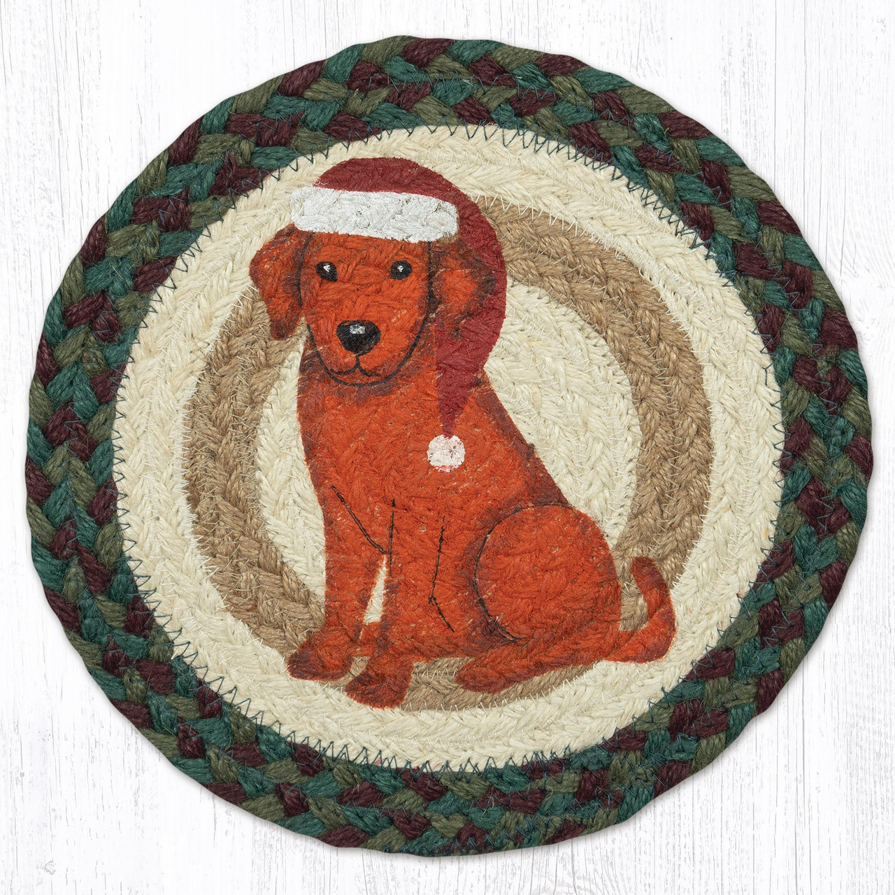 10" Santa Hat Dog Trivet MSPR-508