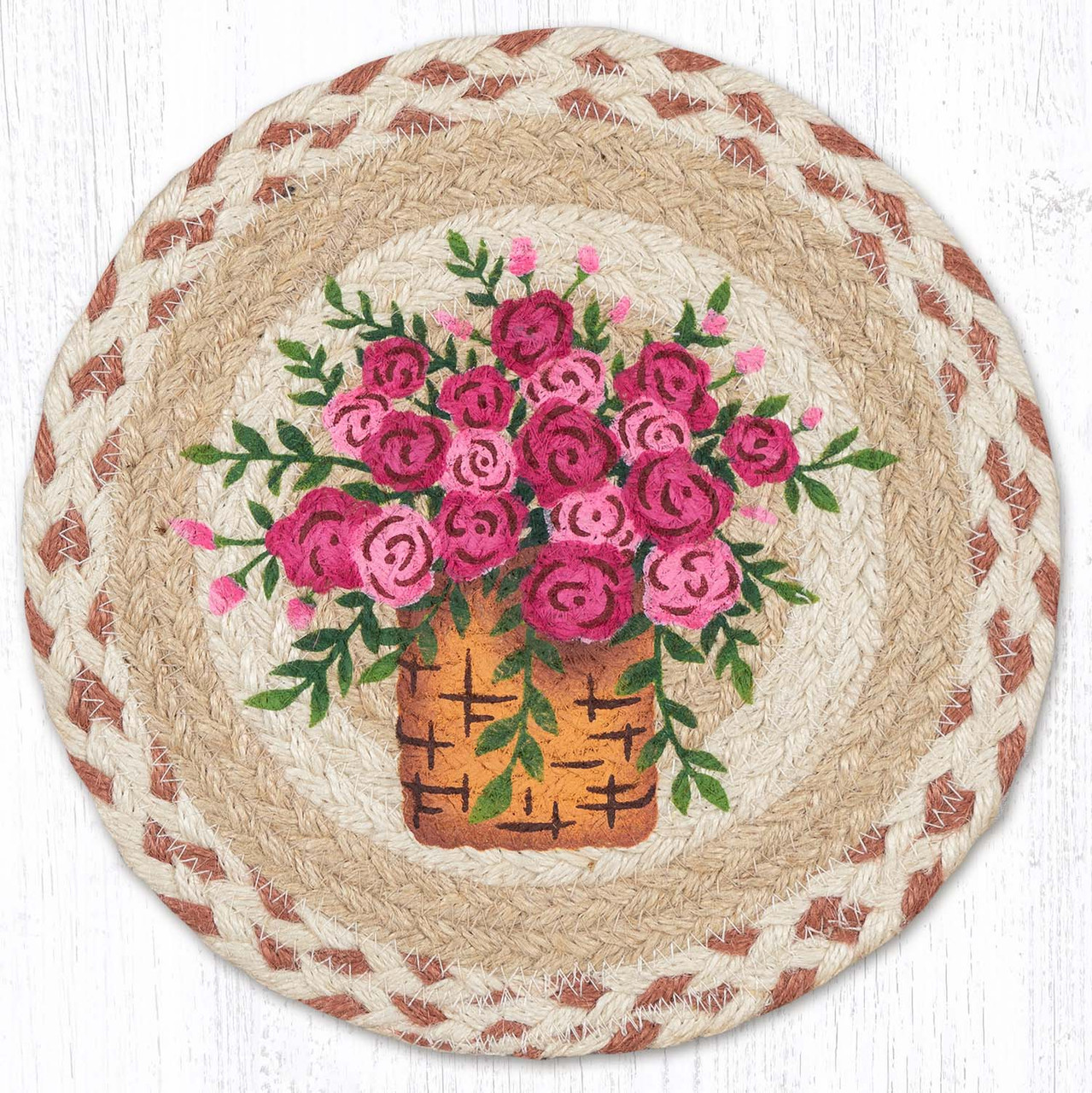 10" Basket Flowers Trivet MSPR-930