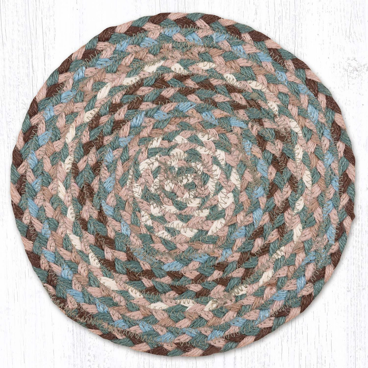 10" Taupe/Ivory/Light Blue Trivet MS-911