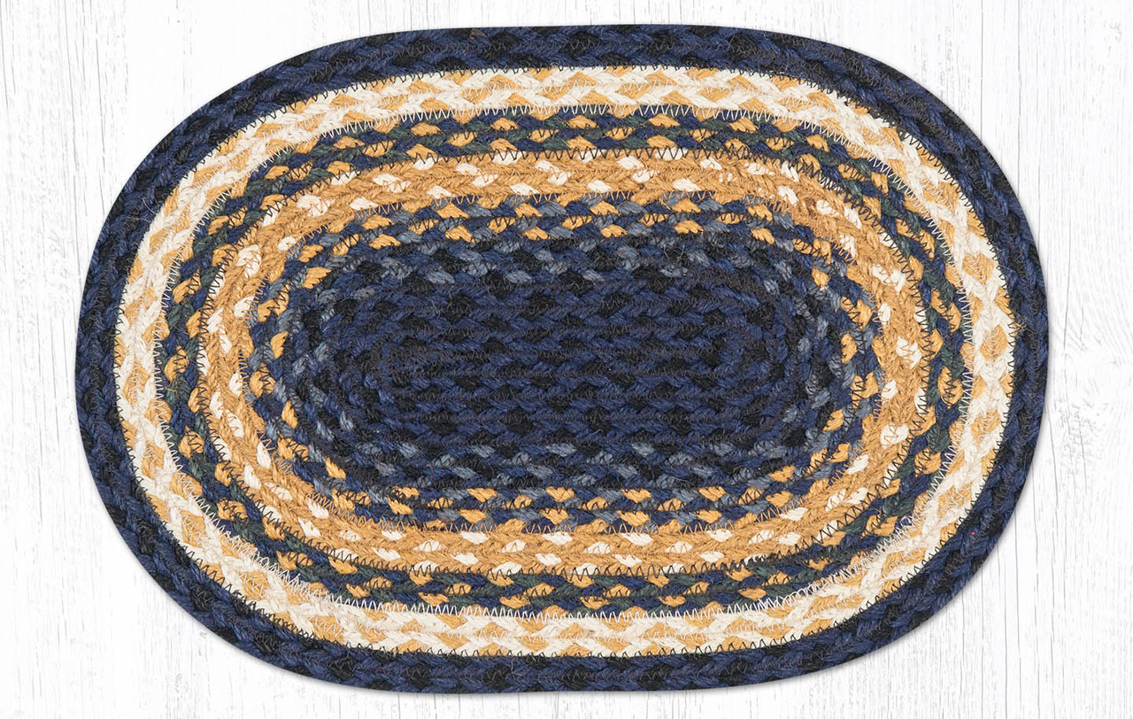 10"x15" Light & Dark Blue/Mustard Miniature Swatch MS-079