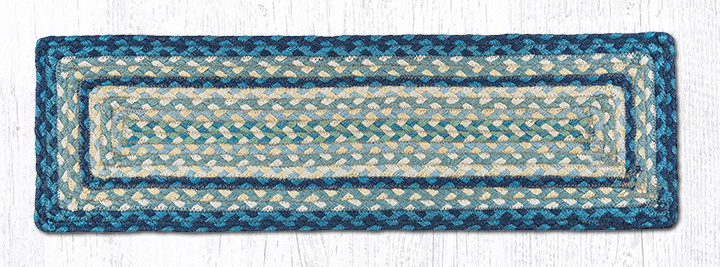 8.25"x27" Breezy Blue/Taupe/Ivory Stair Traid C-362