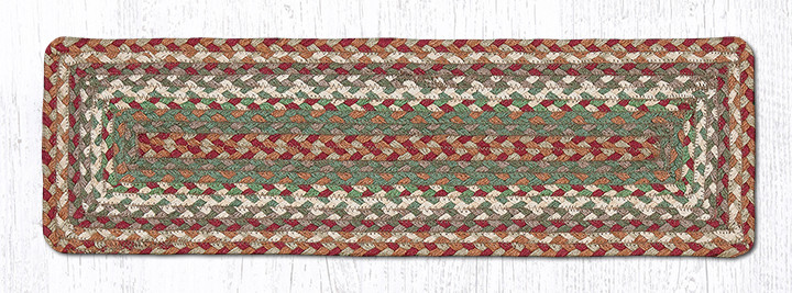 8.25"x27" Buttermilk/Cranberry Stair Tread C-413
