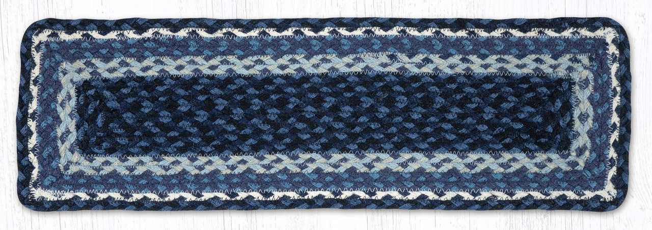 8.25"x27" Blue/Gray/Ivory Stair Tread C-443
