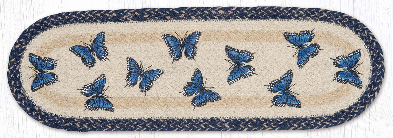 8.25"x27" Blue Swallowtail Stair Tread ST-OP-9-921