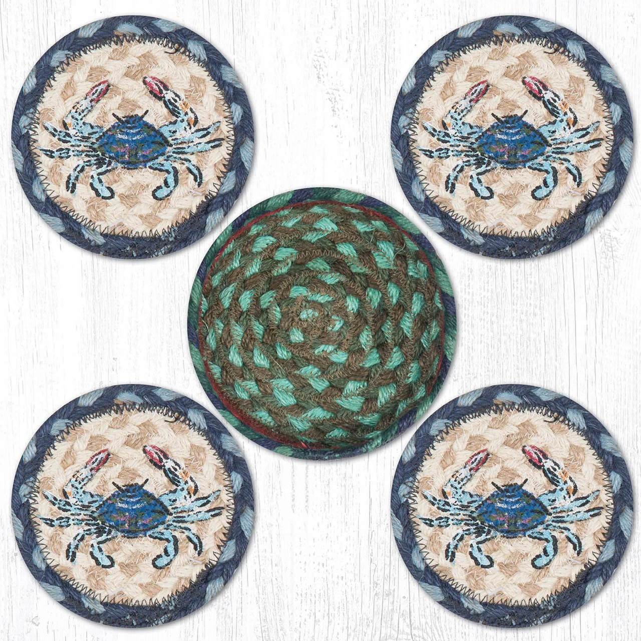 Blue Crab Coasters in a Basket Set CNB-359