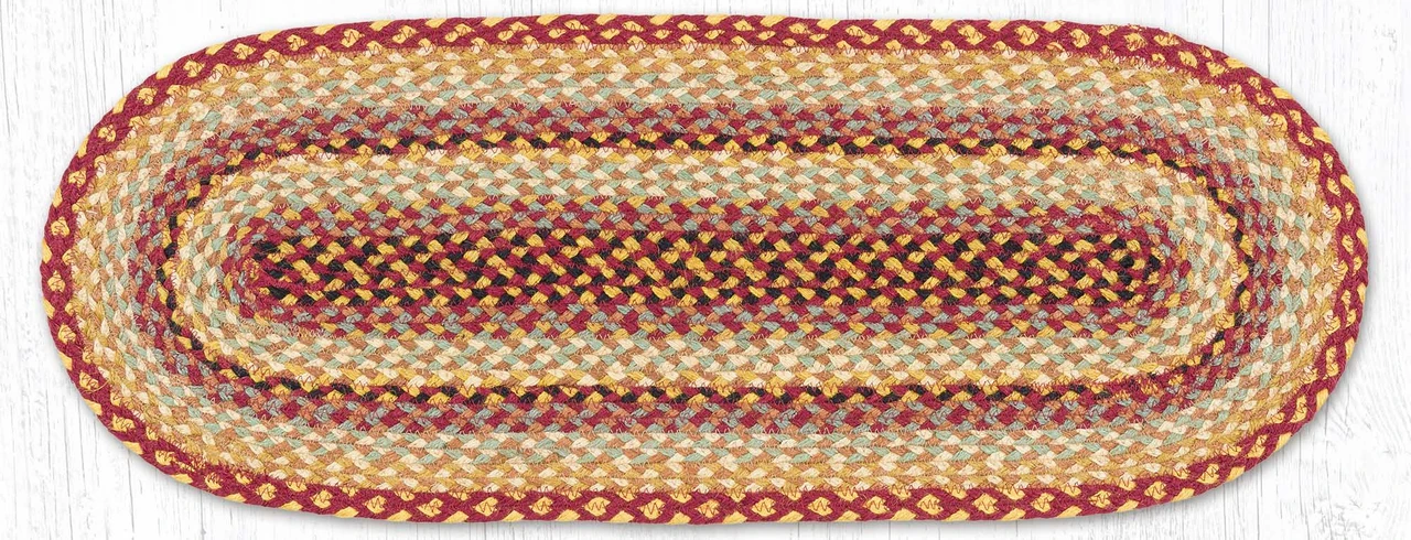 13"x36" Burgundy/Gray/Cream Table Runner C-357