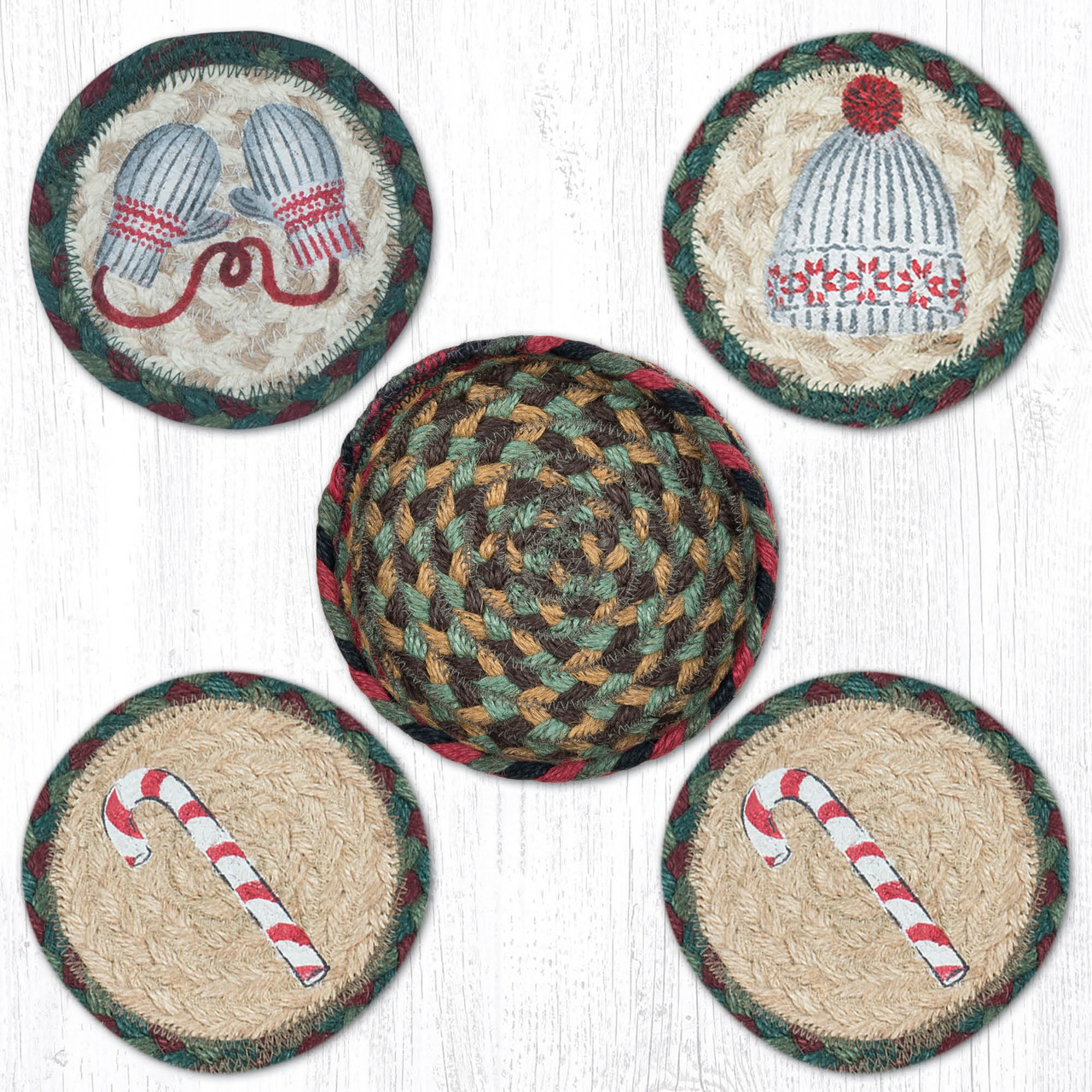 Winter Coasters in a Basket Set CNB-508