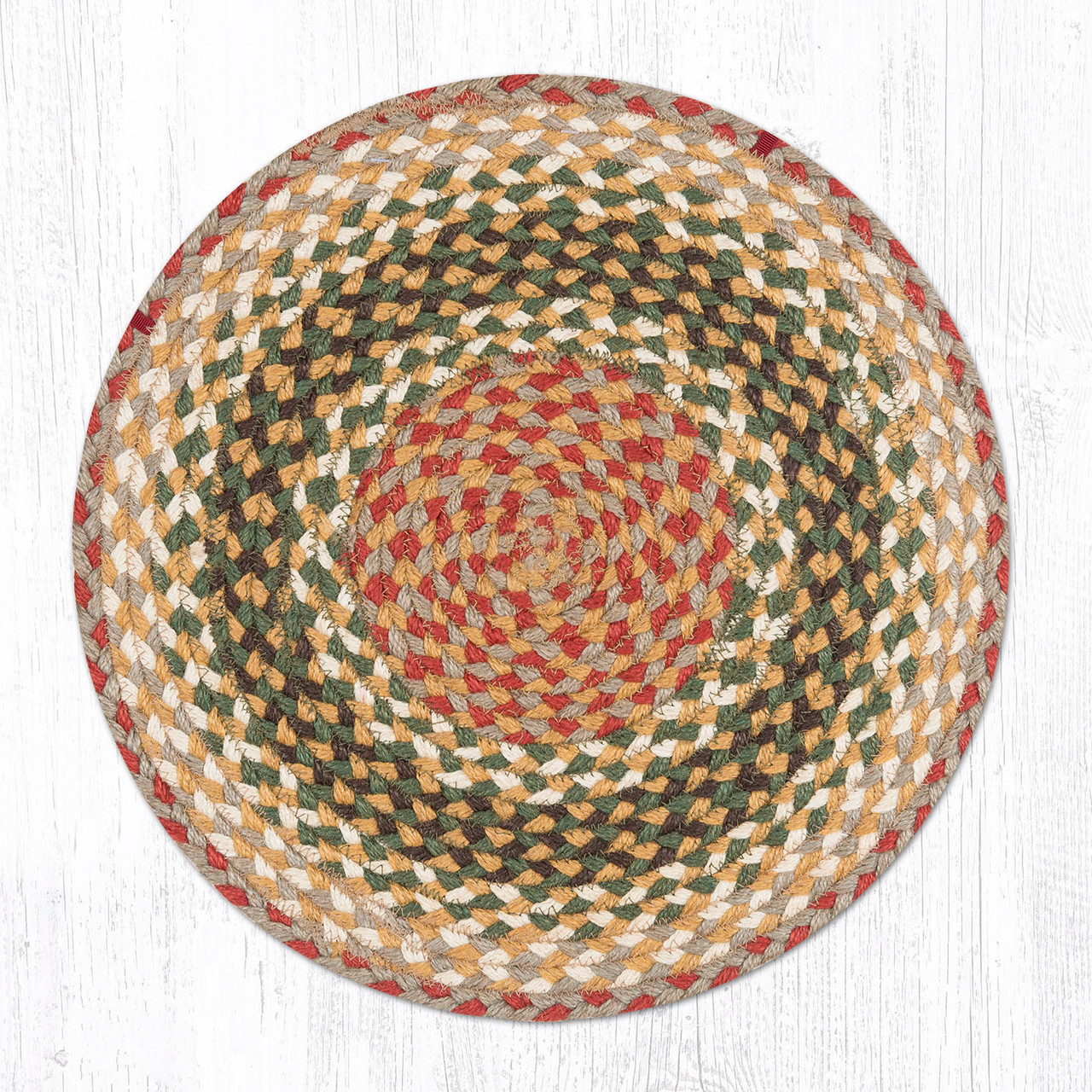 15.5" Olive/Burgundy/Gray Chair Pad CH-024