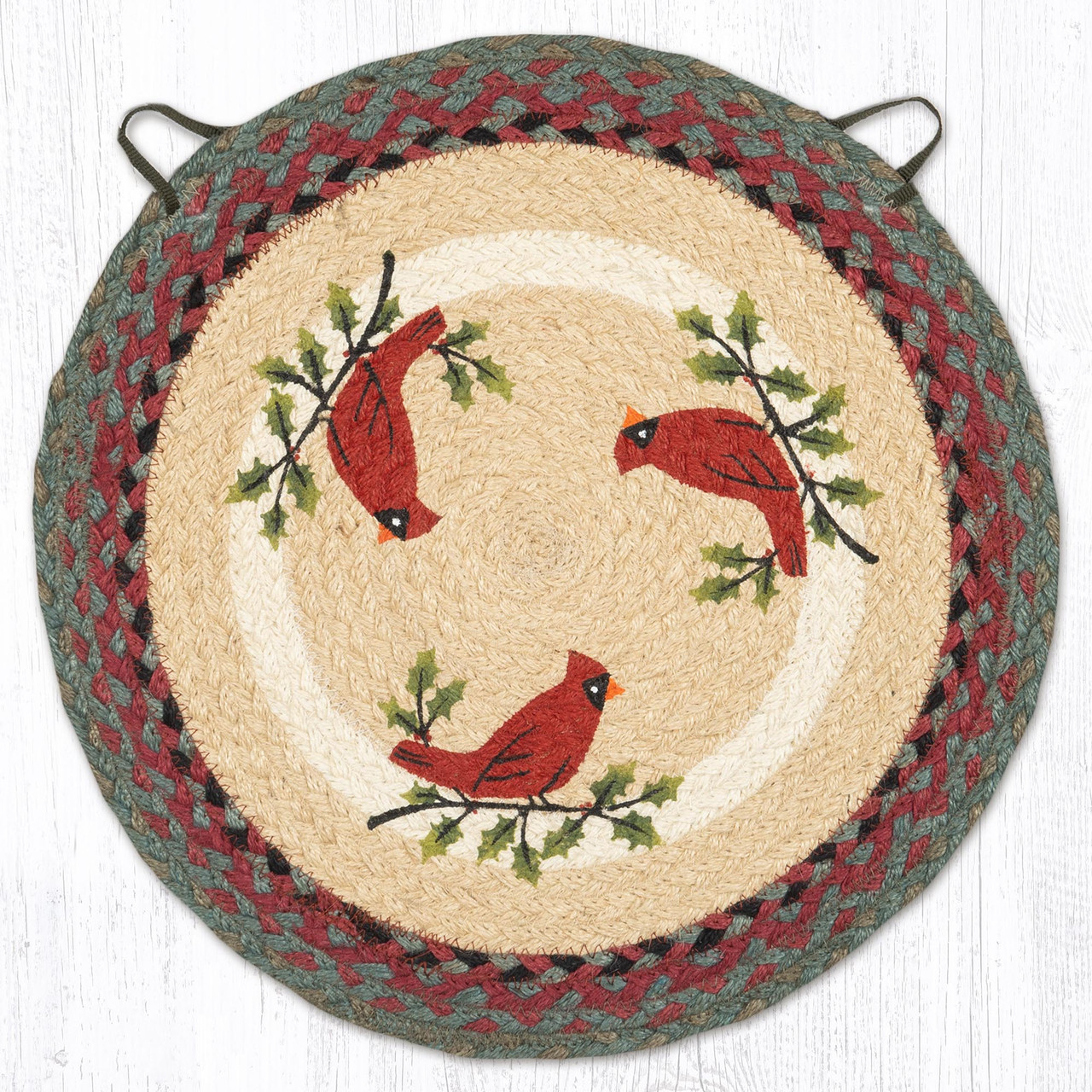 15.5" Holly Cardinal Chair Pad CH-025