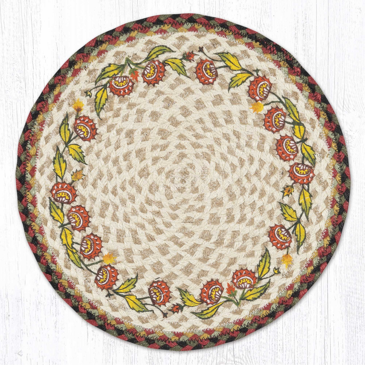 15.5" Holiday Floral Chair Pad CH-081