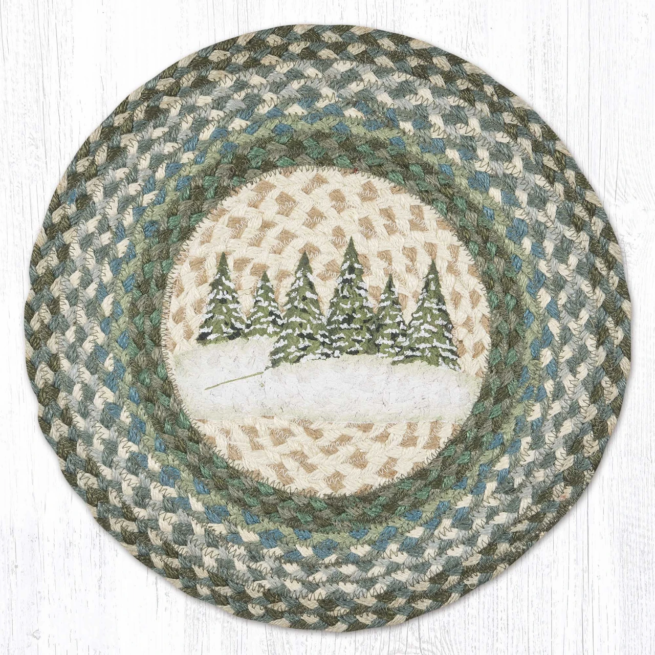 15.5" Holiday Village Trees Chair Pad CH-419