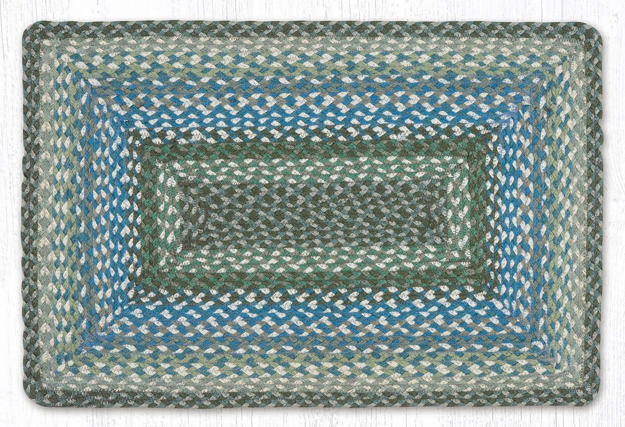 Sage/Ivory/Settlers Blue Oblong Rug RC-419