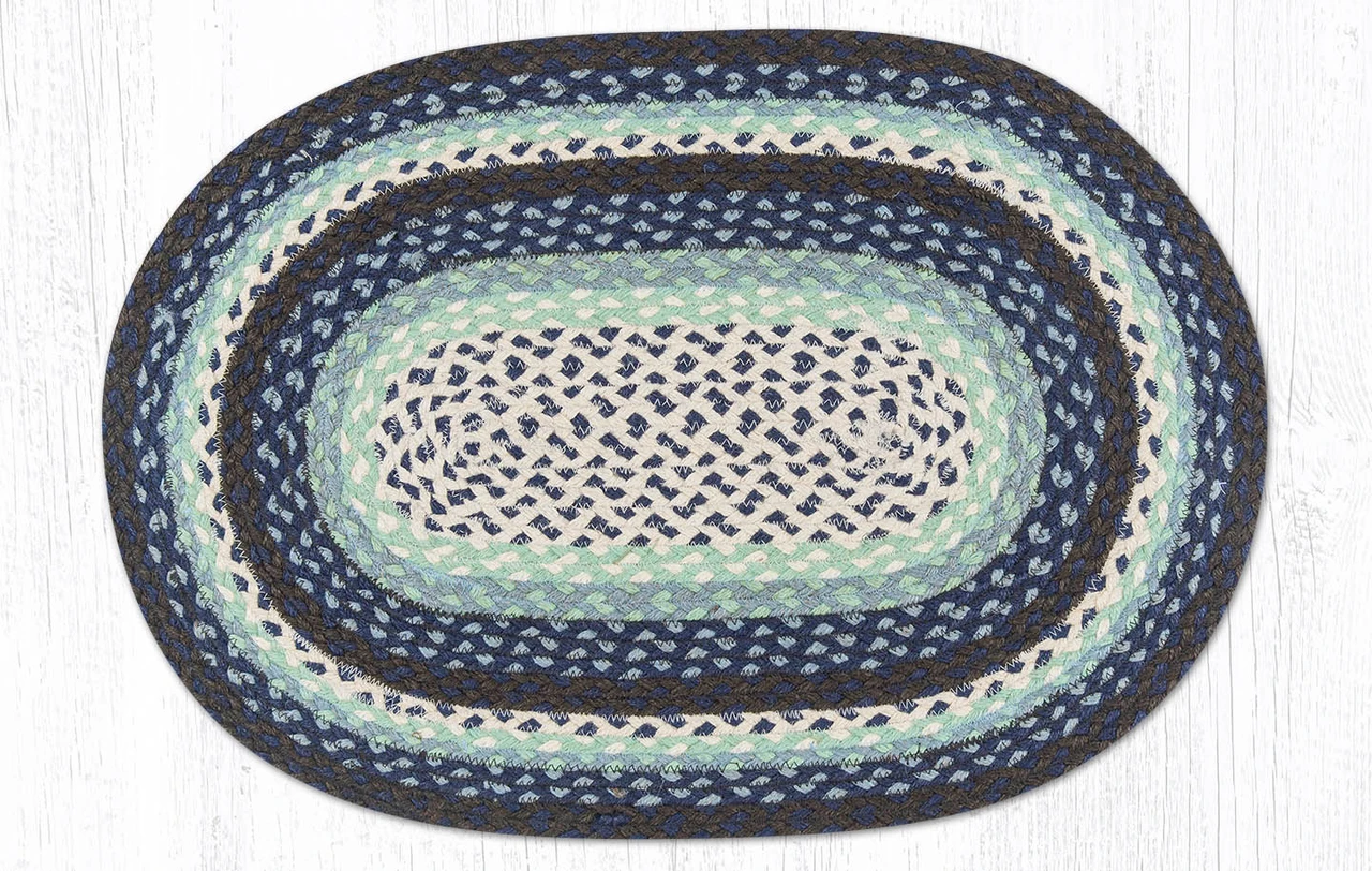 20"x30"-6'x9' Blueberry/Cream Oval Rug C-312