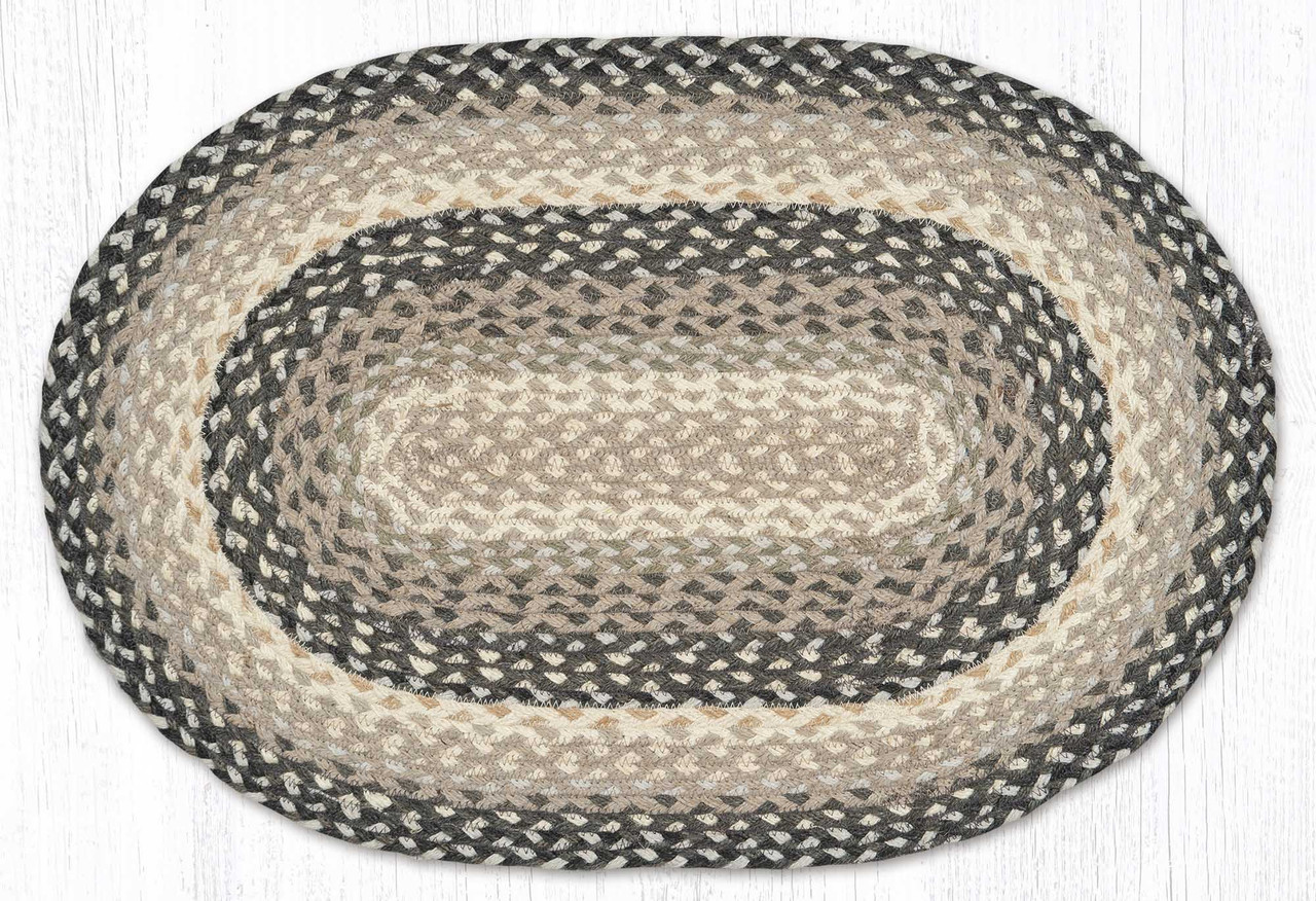 20"x30"-6'x9' Gray/Sand/Ivory Oval Rug  C-890