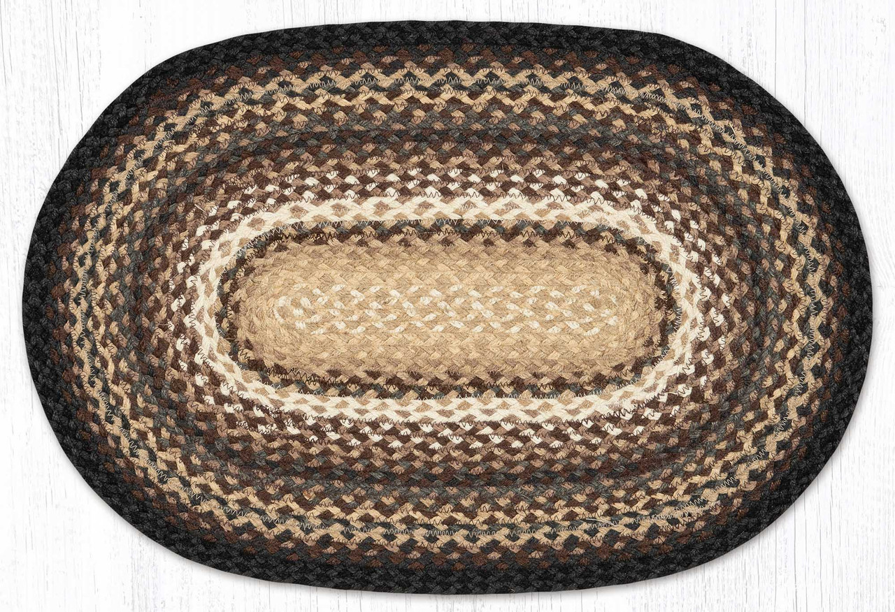 20"x30"-27"x45" Brown/Tan/Ivory Oval Rug C-895