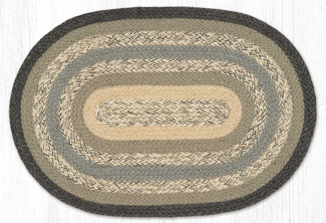 20"x30"-6'x9' Charcoal/Gray/Ivory Oval Rug C-903