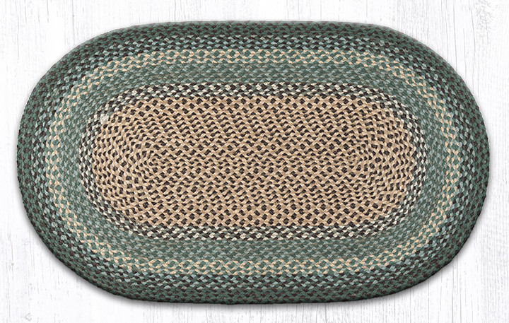 Dark Green Oval Rug C-013