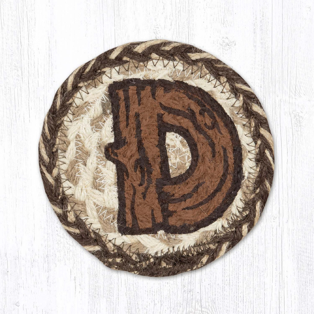 5" Rustic D Coaster IC-9-870