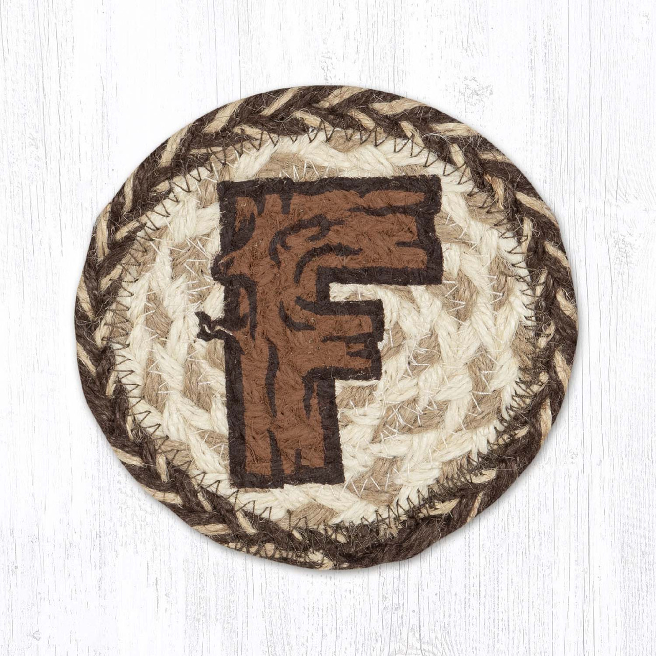 5" Rustic F Coaster IC-9-870